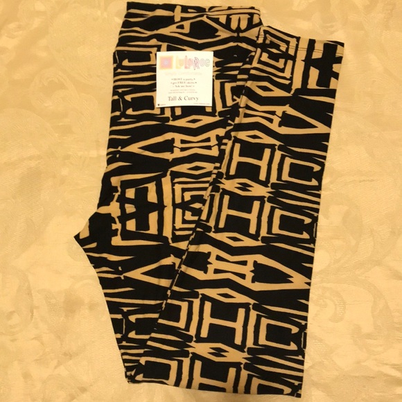 LuLaRoe Pants - Lularoe leggings black and dark tan pattern TC
